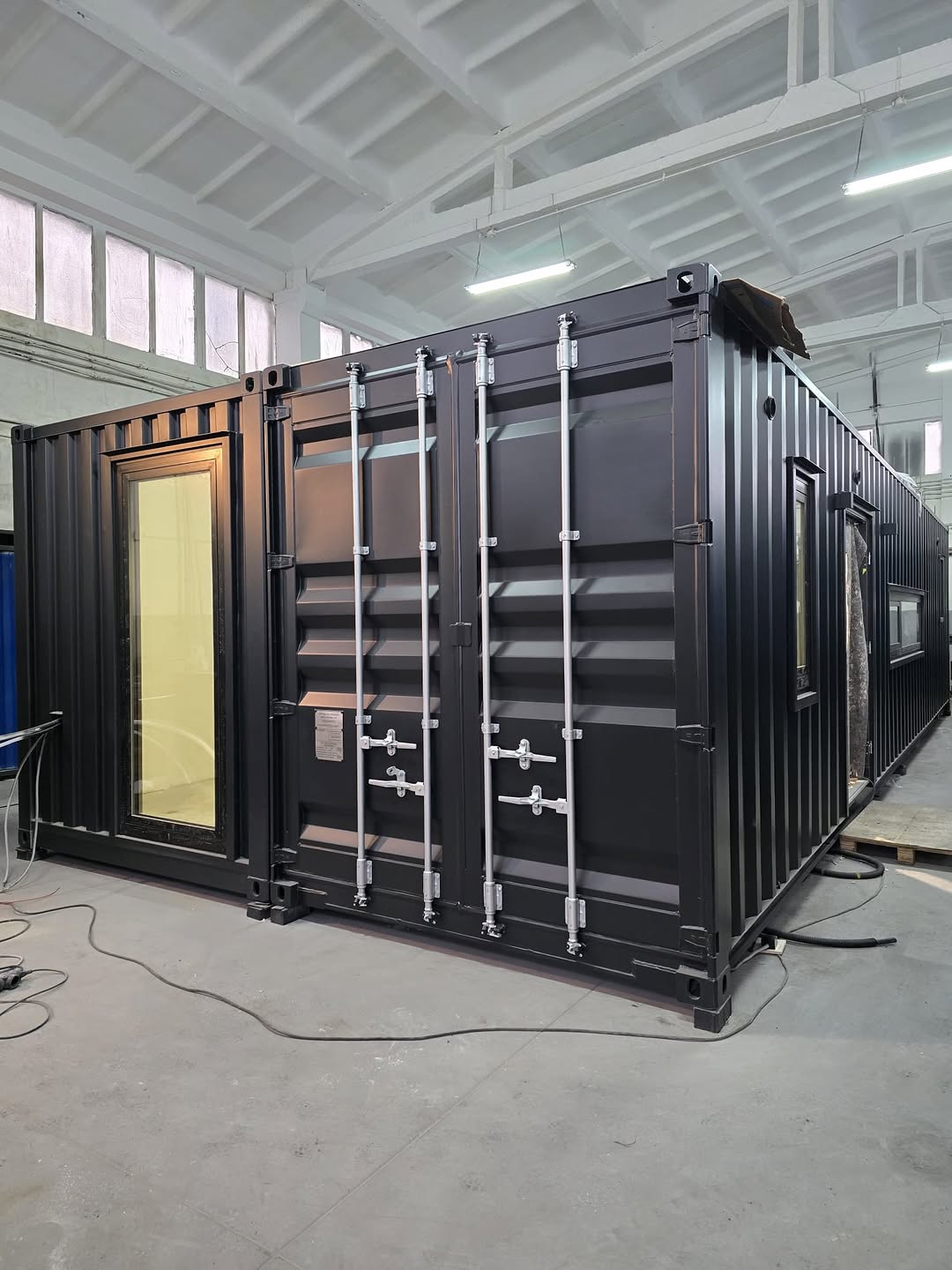 Modern Black Shipping Container Home