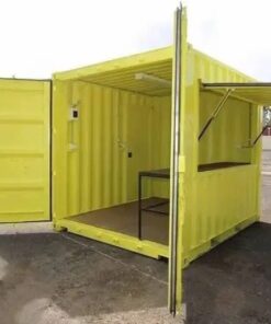Yellow Shipping Container Kiosk