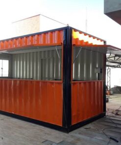 Orange Shipping Container Kiosk