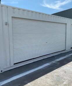 White Storage Container with Roller Doors